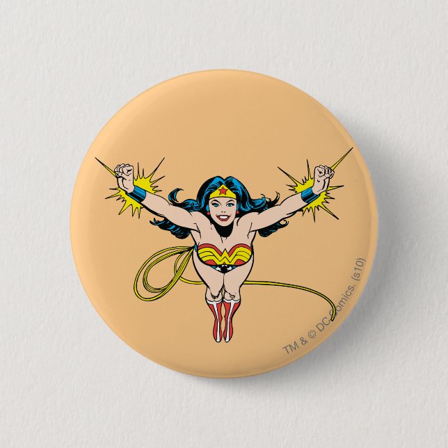 Wonder Woman Fly Forward Pinback Button (Front)
