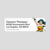 Wonder Woman Flying Forward Label
