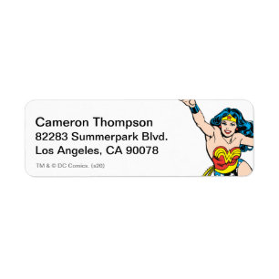 Wonder Woman Flying Forward Label