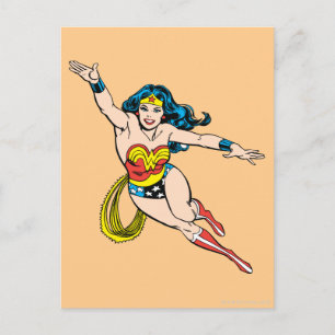 Wonder Woman Flying Forward Postcard