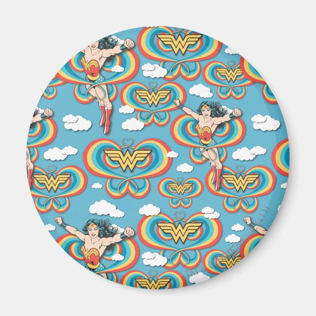 Wonder Woman Flying High Pattern Magnet (Front)