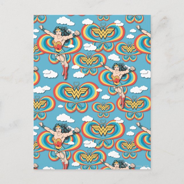 Wonder Woman Flying High Pattern Postcard (Front)