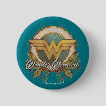 Wonder Woman Foliage Sketch Logo Button
