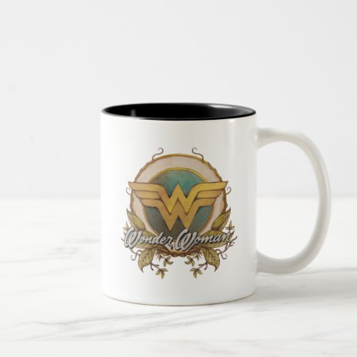 Wonder Woman Foliage Sketch Logo Two_Tone Coffee Mug