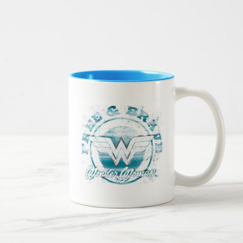 Wonder Woman Free  Brave Grunge Graphic Two_Tone Coffee Mug