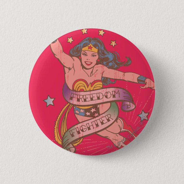 Wonder Woman Freedom Fighter Pinback Button (Front)