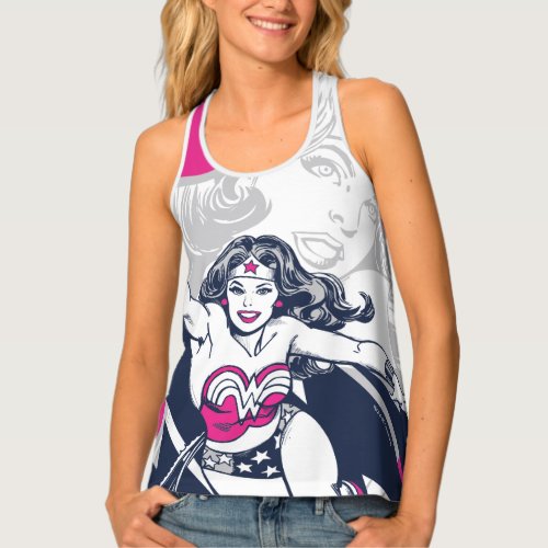 Wonder Woman Glam Rock Flying Character Graphic Tank Top