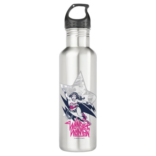 Wonder Woman Glam Rock Flying Character Graphic Water Bottle