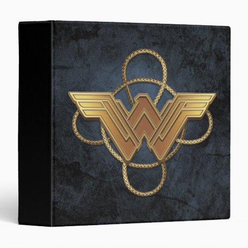Wonder Woman Gold Symbol Over Lasso Binder