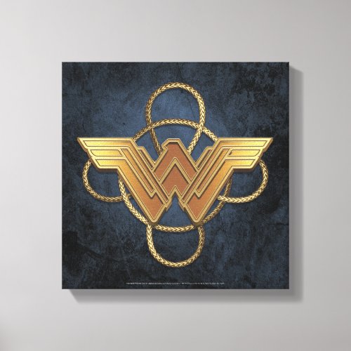 Wonder Woman Gold Symbol Over Lasso Canvas Print