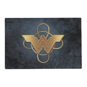 Wonder Woman Gold Symbol Over Lasso Placemat