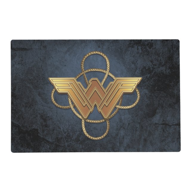 Wonder Woman Gold Symbol Over Lasso Placemat (Front)