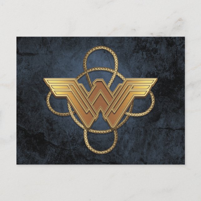 Wonder Woman Gold Symbol Over Lasso Postcard (Front)