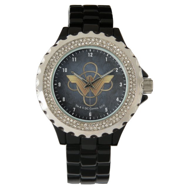 Wonder Woman Gold Symbol Over Lasso Watch (Front)