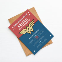 Wonder Woman Golden Logo Birthday Invitation