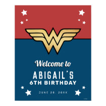 Wonder Woman Golden Logo Birthday Welcome Sign