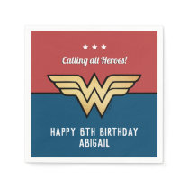 Wonder Woman Golden Logo | Happy Birthday Napkins