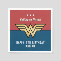 Wonder Woman Golden Logo | Happy Birthday Napkins
