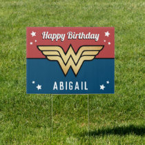 Wonder Woman Golden Logo | Happy Birthday Sign