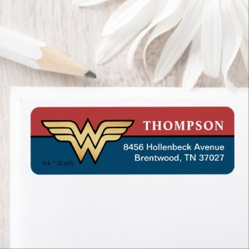 Wonder Woman Golden Logo Label by wonderwoman at Zazzle