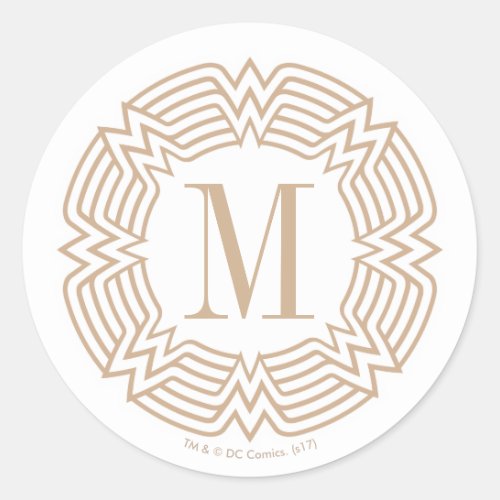 Wonder Woman Greek Pattern Classic Round Sticker