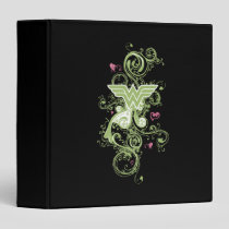 Wonder Woman Green Swirls Logo Binder