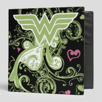 Wonder Woman Green Swirls Logo Binder