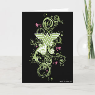 Wonder Woman Green Swirls Logo Card