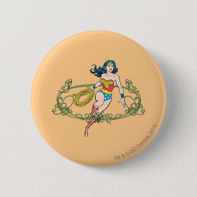 Wonder Woman Green Vines Button (Front)