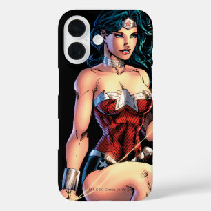 Wonder Woman Gripping Lasso Atop Rock iPhone 16 Case