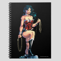 Wonder Woman Gripping Lasso Atop Rock Notebook