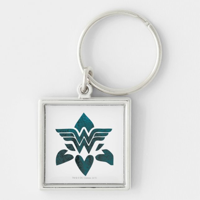 Wonder Woman Grunge Logo Keychain (Front)