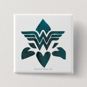 Wonder Woman Grunge Logo Pinback Button