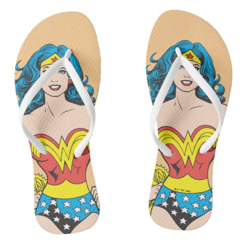 Wonder Woman Hands on Hips Flip Flops