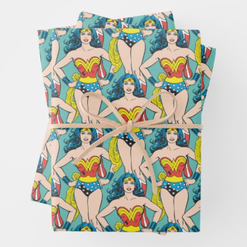Wonder Woman Hands on Hips Wrapping Paper Sheets