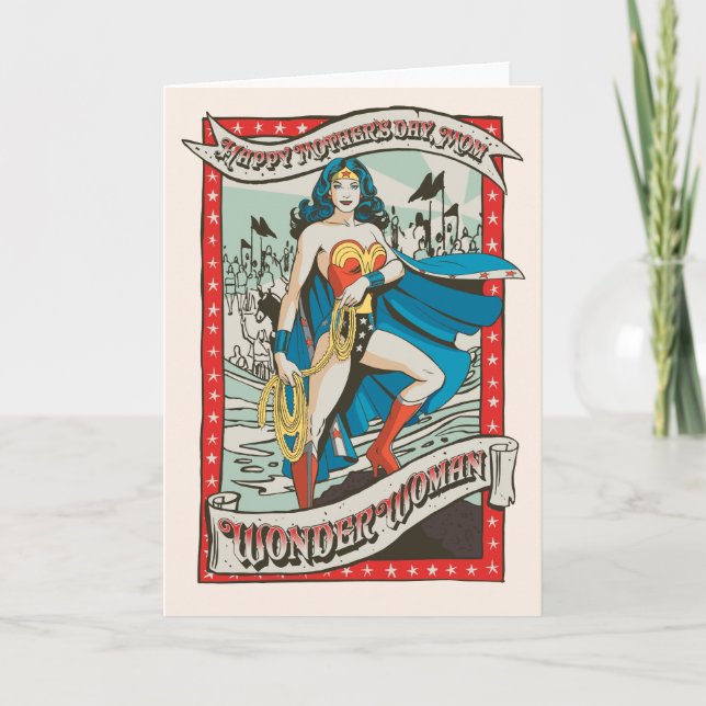 Wonder Woman | Happy Mother's Day, Mom Card (Front)