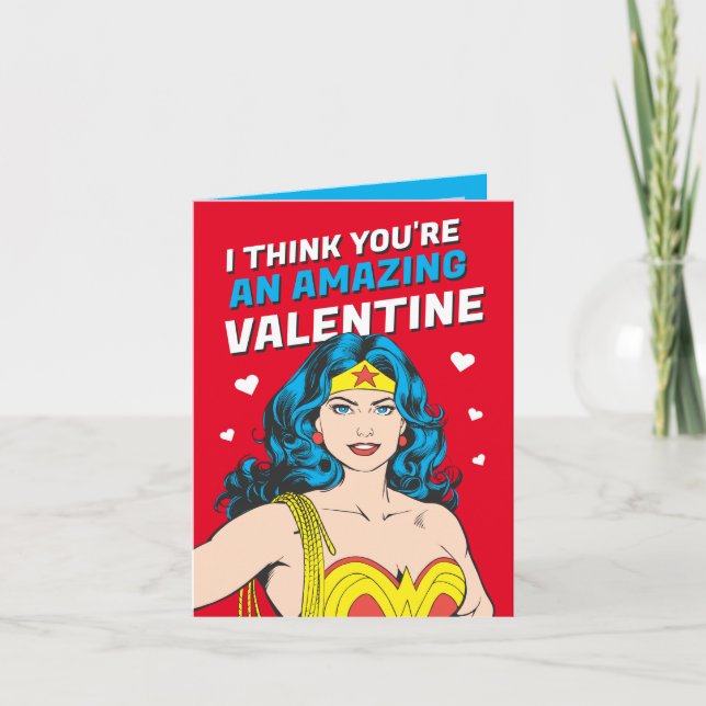 Wonder Woman | Happy Valentine's Day Note Card (Front)