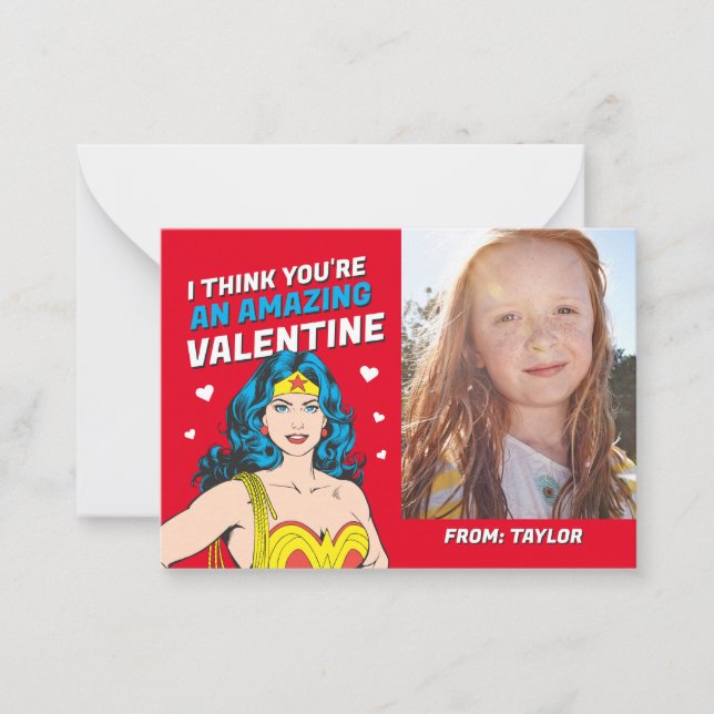Wonder Woman | Happy Valentine's Day Note Card (Front)