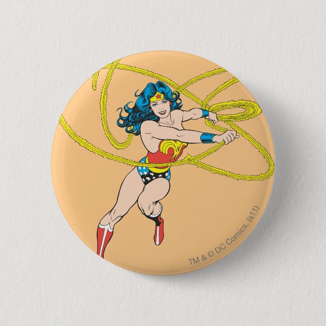 Wonder Woman Holds Lasso 1 Button (Front)