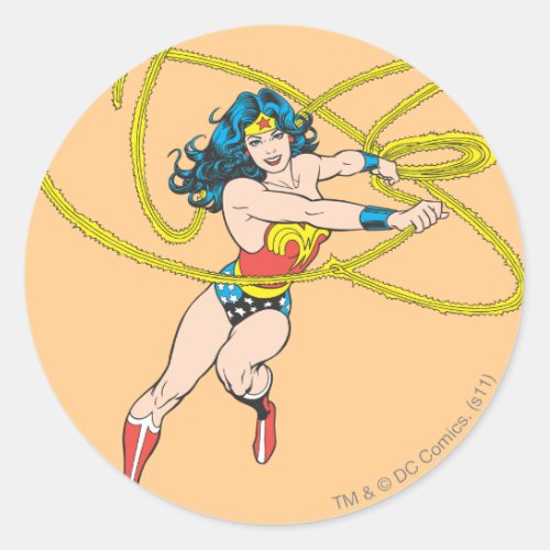 Wonder Woman Holds Lasso 1 Classic Round Sticker