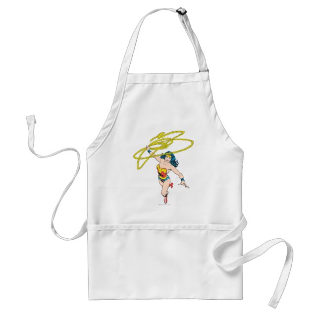 Wonder Woman Holds Lasso 2 Adult Apron (Front)