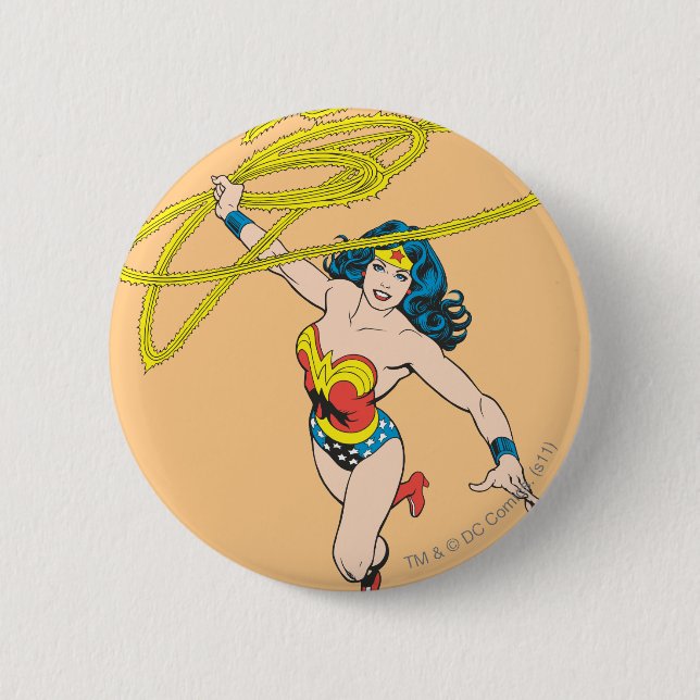 Wonder Woman Holds Lasso 2 Button (Front)