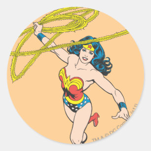 Wonder Woman Holds Lasso 2 Classic Round Sticker