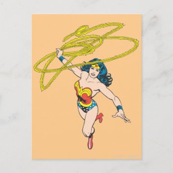 Wonder Woman Holds Lasso 2 Postcard by wonderwoman at Zazzle