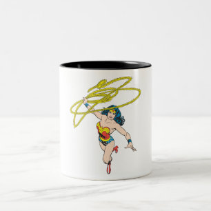 Wonder Woman Holds Lasso 2 Two-Tone Coffee Mug