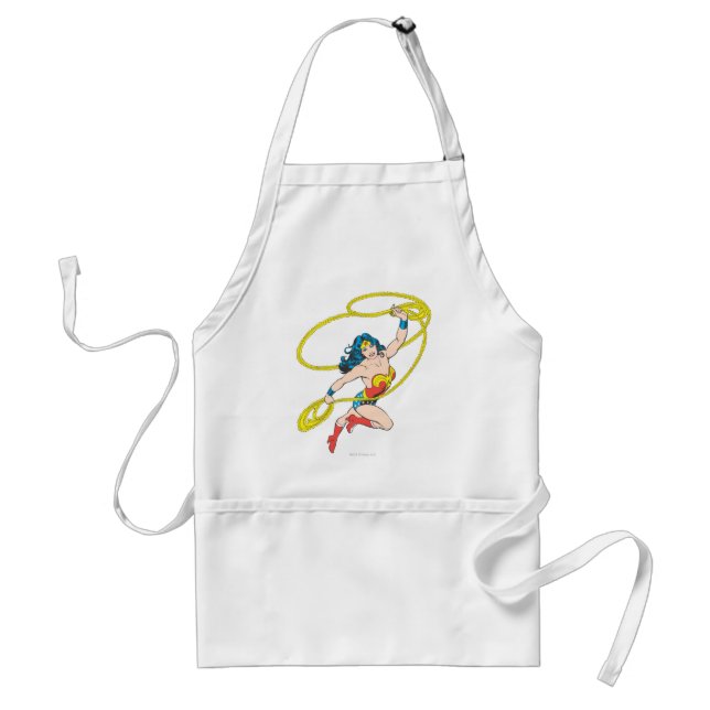 Wonder Woman Holds Lasso 3 Adult Apron (Front)