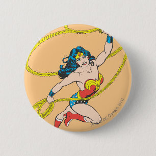 Wonder Woman Holds Lasso 3 Pinback Button