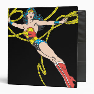 Wonder Woman Holds Lasso 4 3 Ring Binder