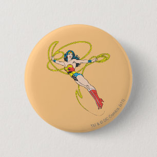 Wonder Woman Holds Lasso 4 Pinback Button