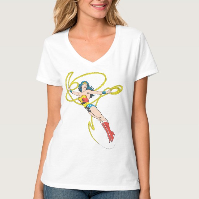 Wonder Woman Holds Lasso 4 T-Shirt (Front)
